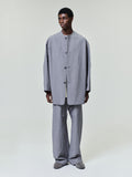 Wool Linen Collarless Sport Jacket