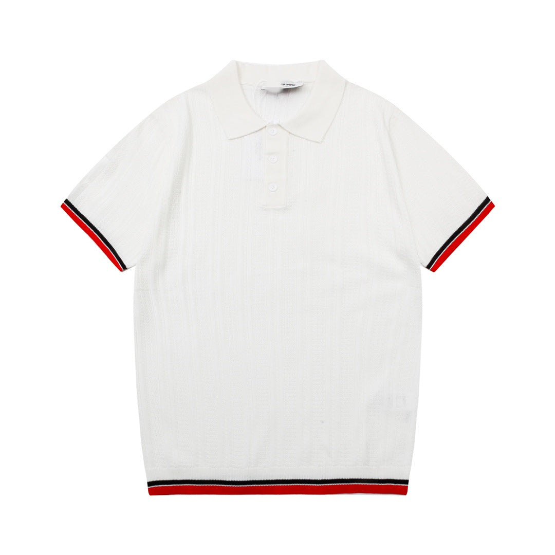 Four-Bar Stripe Knit Polo | Thom Browne