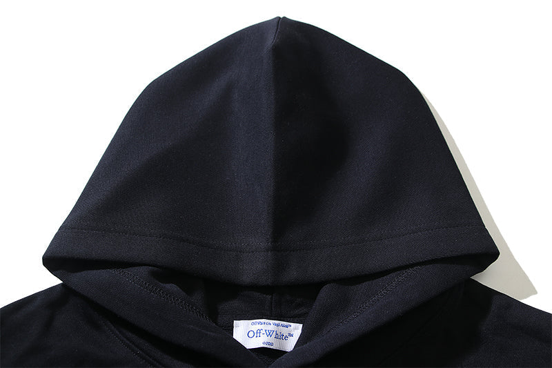 Off-White Logo Drawstring Hoodie – Fleece-Lined Streetwear Essential