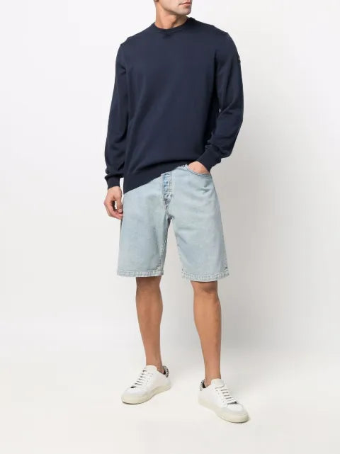 Paul & Shark logo-patch crew neck jumper