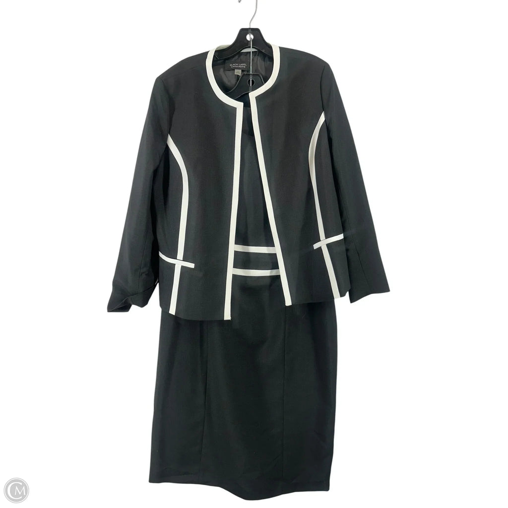 Dress Suit 2pc By Black Label In Black & White, Size: 16