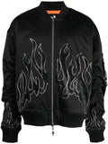 Haculla flame-print zipped bomber jacket
