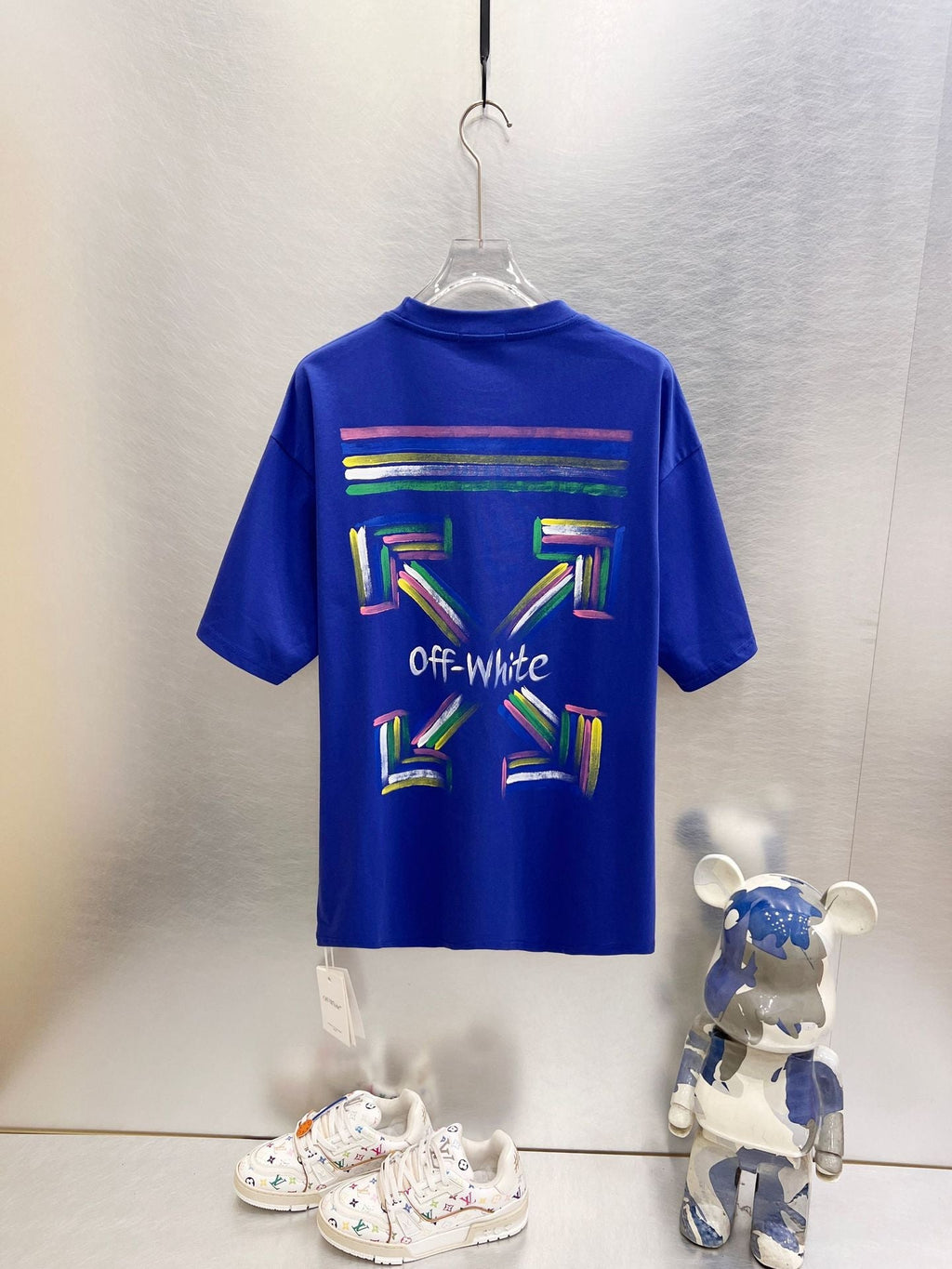 Off-White Brush Arrow Skate T-Shirt — White / Black / Blue