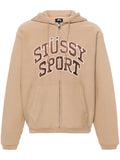 Stüssy logo-embroidered zip-up hoodie