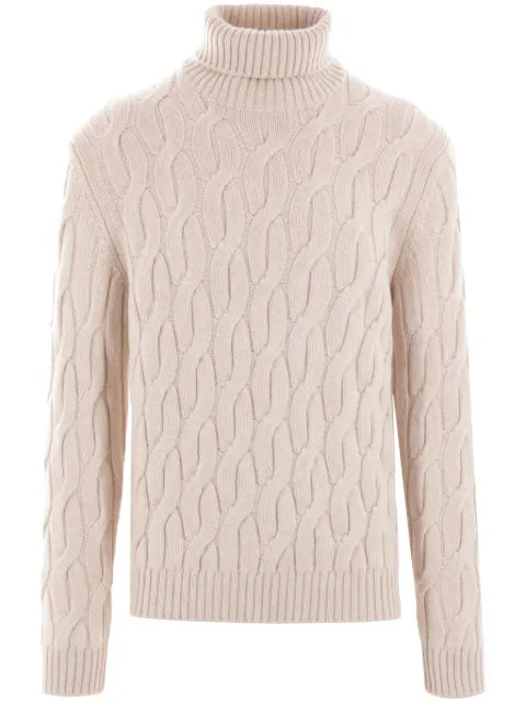 Zanone roll-neck cable-knit jumper
