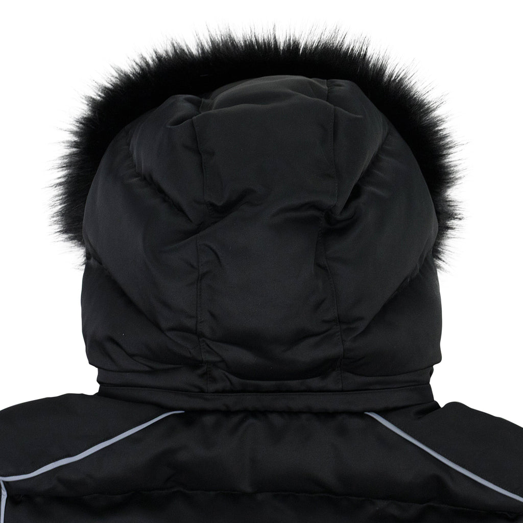 BLACK JORDAN WITH FUR HOODIE