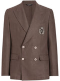 Dolce & Gabbana crest-appliqué blazer