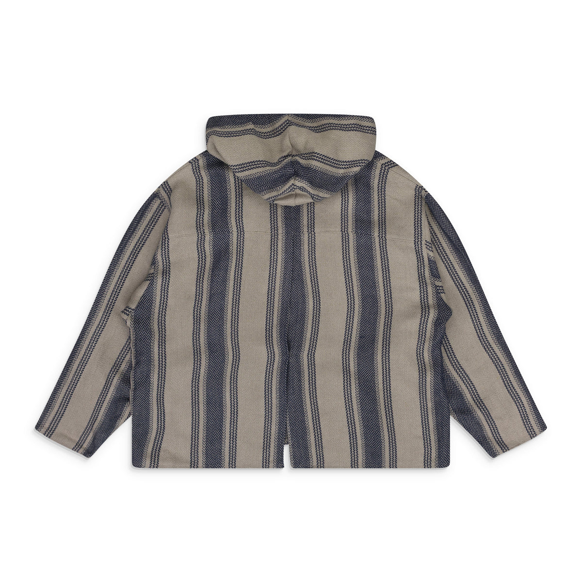 Beige Stripe Linen Mexican Parka