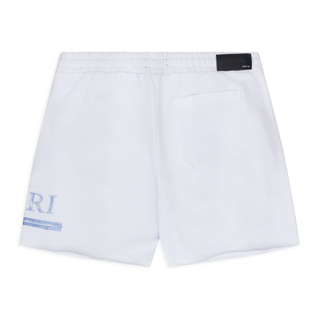 White MA Watercolor Bar Sweatshorts
