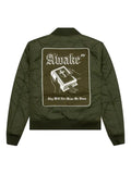 Awake NY logo-embroidered quilted bomber jacket