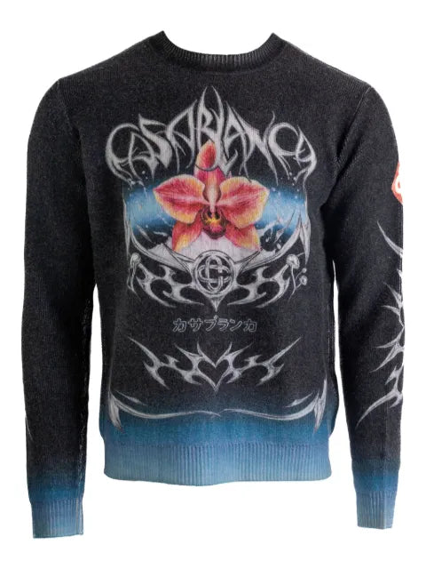 Casablanca graphic crew-neck sweater