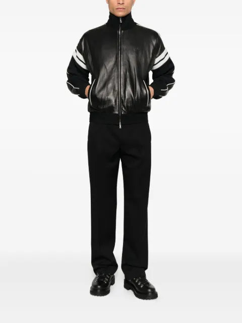 Wales Bonner zip-fastening leather jacket