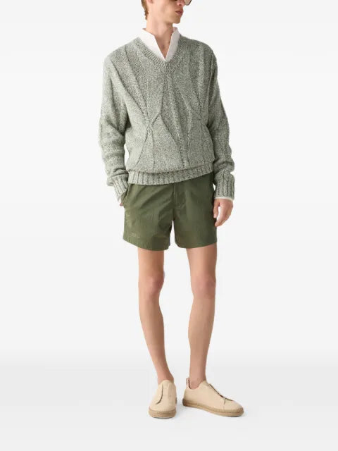 Zegna cable knit v-neck