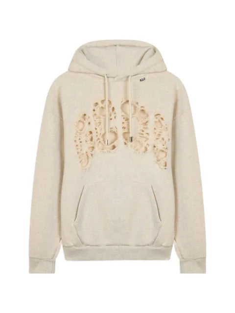 GCDS laser-cut logo hoodie