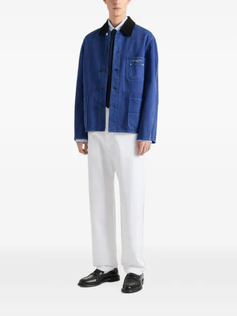 Givenchy couture seam jacket in herringbone denim