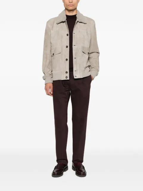 Eleventy shearling-collar suede jacket