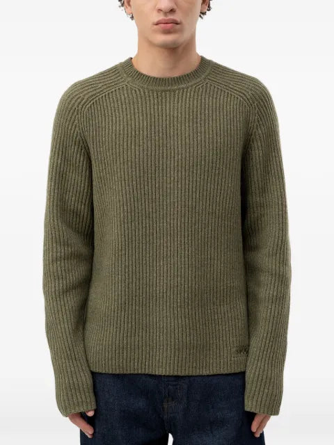 HUGO ribbed-knit raglan-sleeve sweater