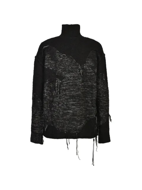 D HYGEN intarsia-knit distressed sweater