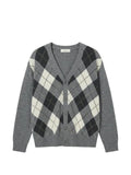 DUNST argyle-intarsia V-neck cardigan