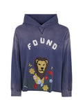 FOUND logo-embroidered lion-patch hoodie