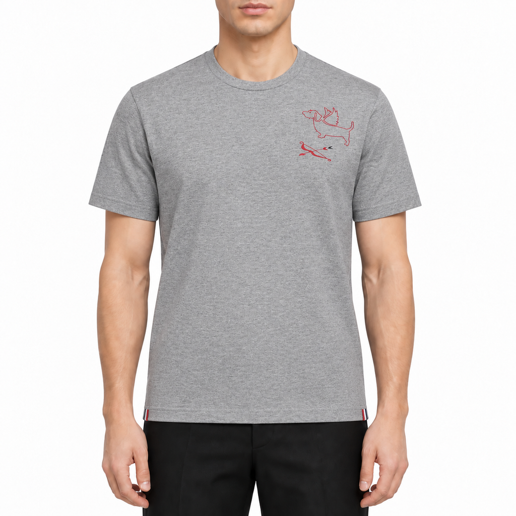 Men's Classic Four-Bar Puppy Dog T-Shirt - 100% Cotton Made in Japan | Thom Browne