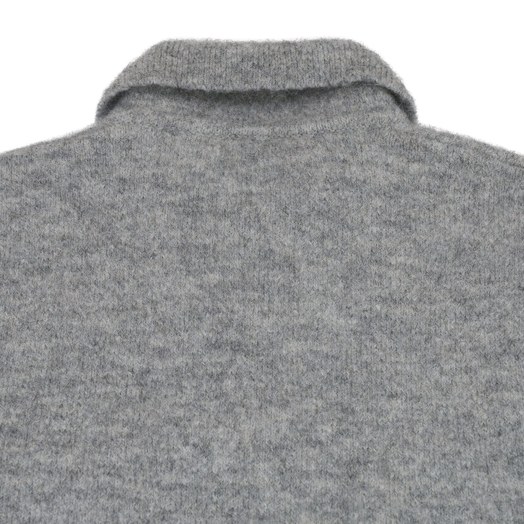 Grey Relaxed-Fit Polo Sweater
