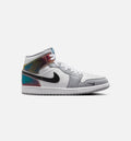 Air Jordan 1 Mid SE Men's Lifestyle Shoes - Black White Wolf Grey