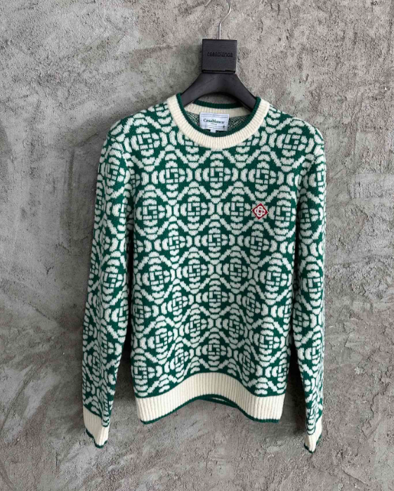 Green Monogram Knit Sweater