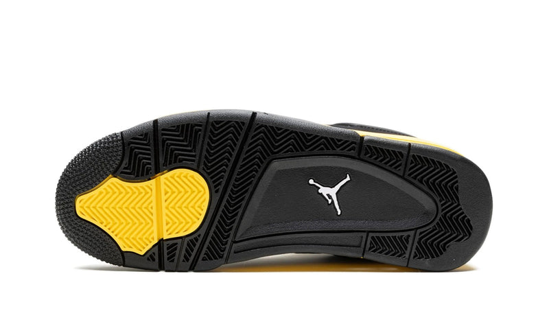 Air Jordan 4 Retro 'Thunder' 2023 – Black & Tour Yellow AJ4 with Premium Nubuck & Visible Air
