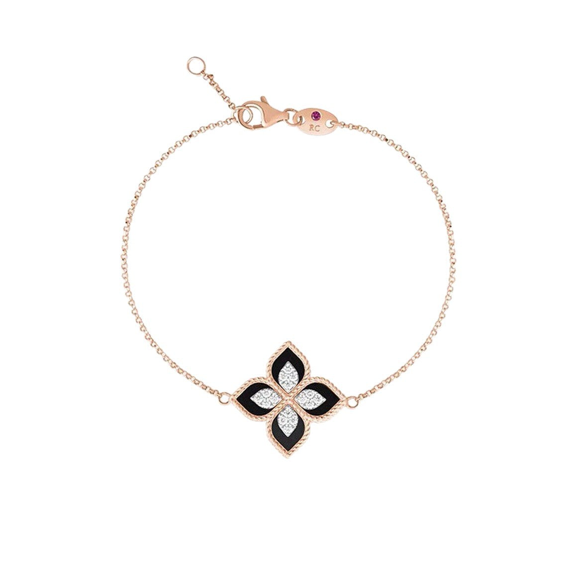 Roberto Coin Style Four-Leaf Clover Cubic Zirconia Bracelet