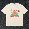 Rhude Saint Croix Palm Island Vintage Cream Oversized T‑Shirt