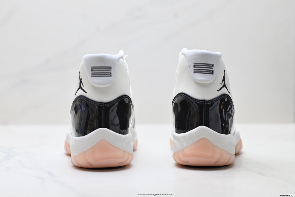 Air Jordan 11 Retro White Black and Pink Unisex Sneakers Style 21