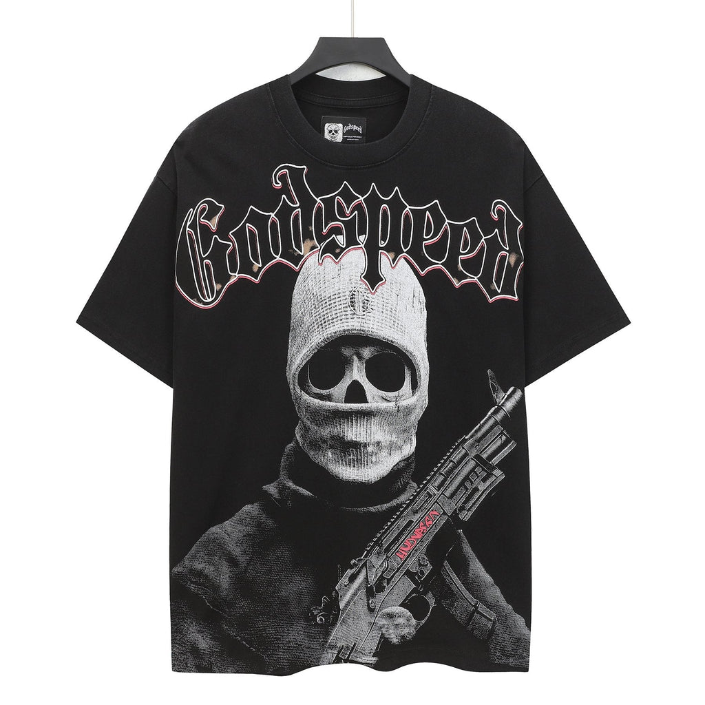 Godspeed Fortis Fortuna Washed Black Graphic T-Shirt