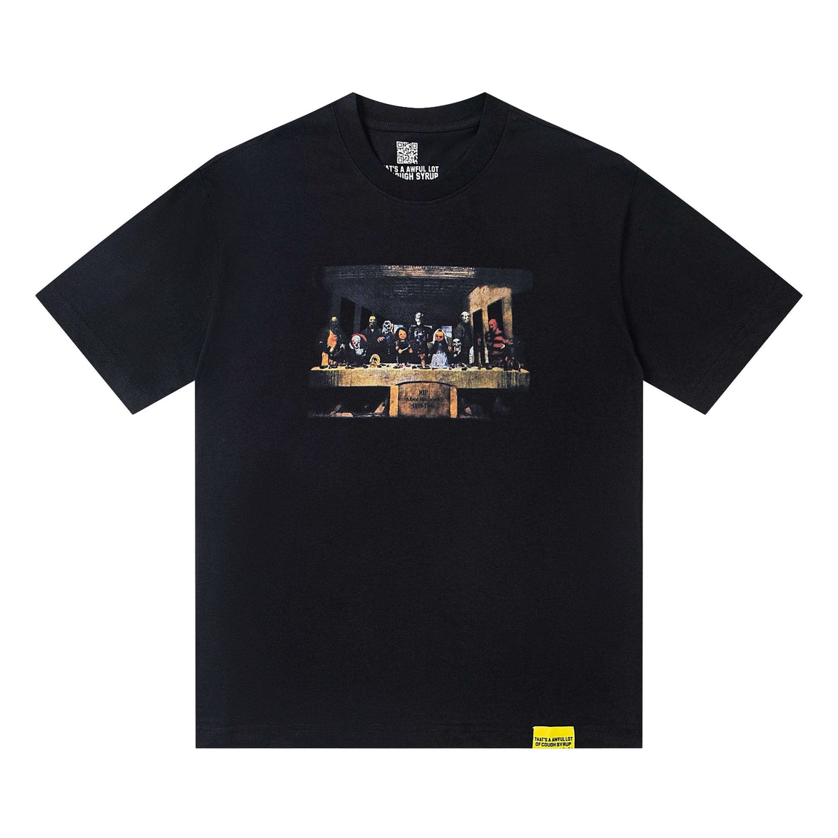 THAT'S A AWFUL LOT OF COUGH SYRUP Black Back-Print Short-Sleeve T-Shirt