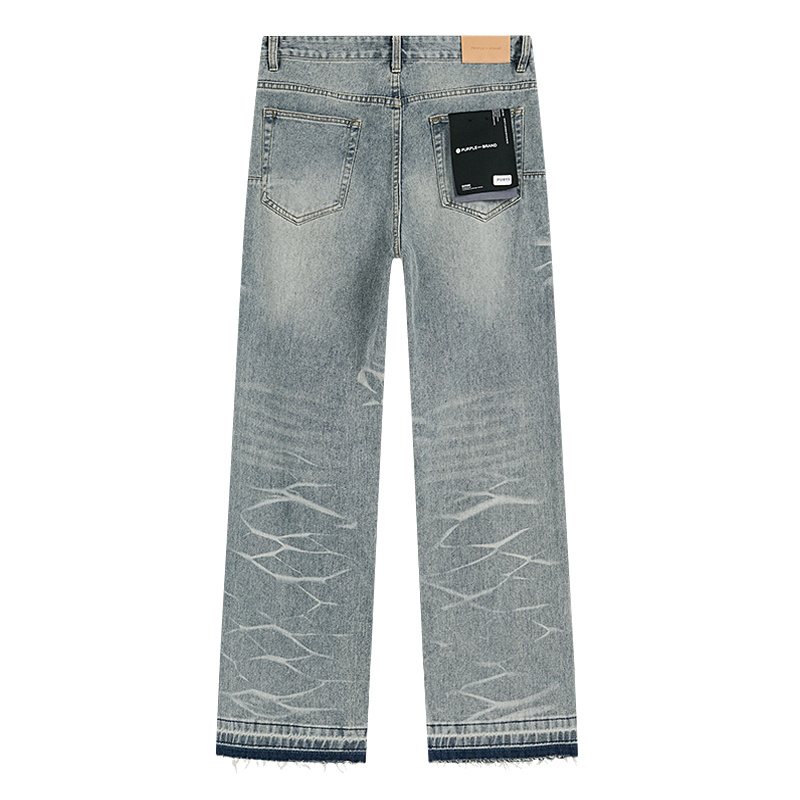 Purple Brand Light Blue Scribble Graphic Distressed Jeans