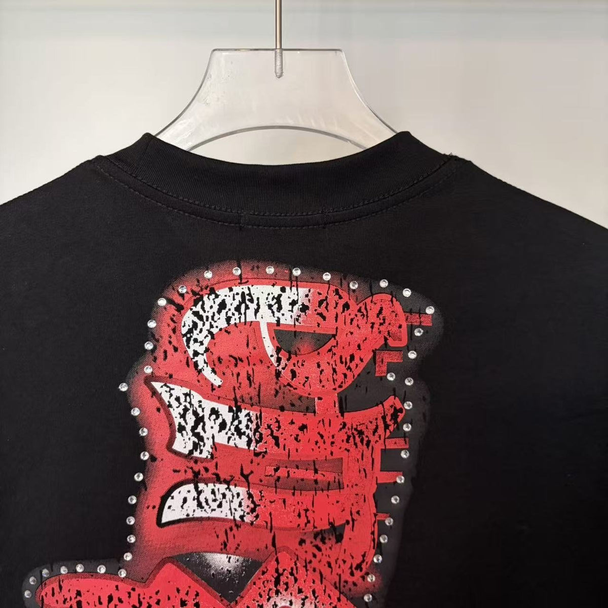 MIXED EMOTION Studded Wing Graphic T-Shirt