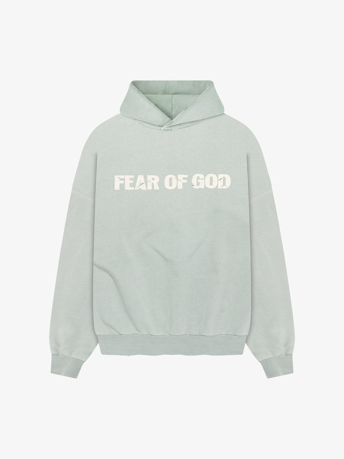 FEAR OF GOD Light Blue Raised Letter Graphic Hoodie