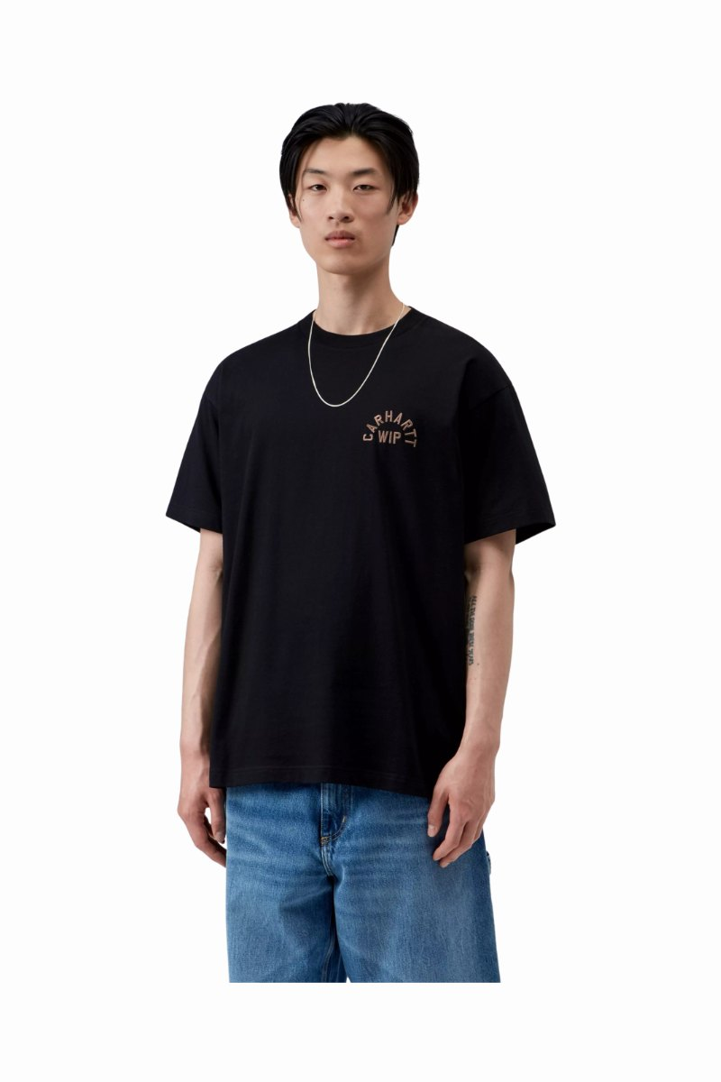 CARHARTT WIP ARCH SCRIPT T-SHIRT Black / H Brown
