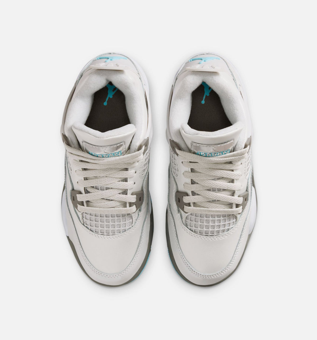 Air Jordan 4 Retro Blue Chill Preschool Lifestyle Shoes - Photon Dust / Blue Chill / Flat Pewter / White / Blue Tint
