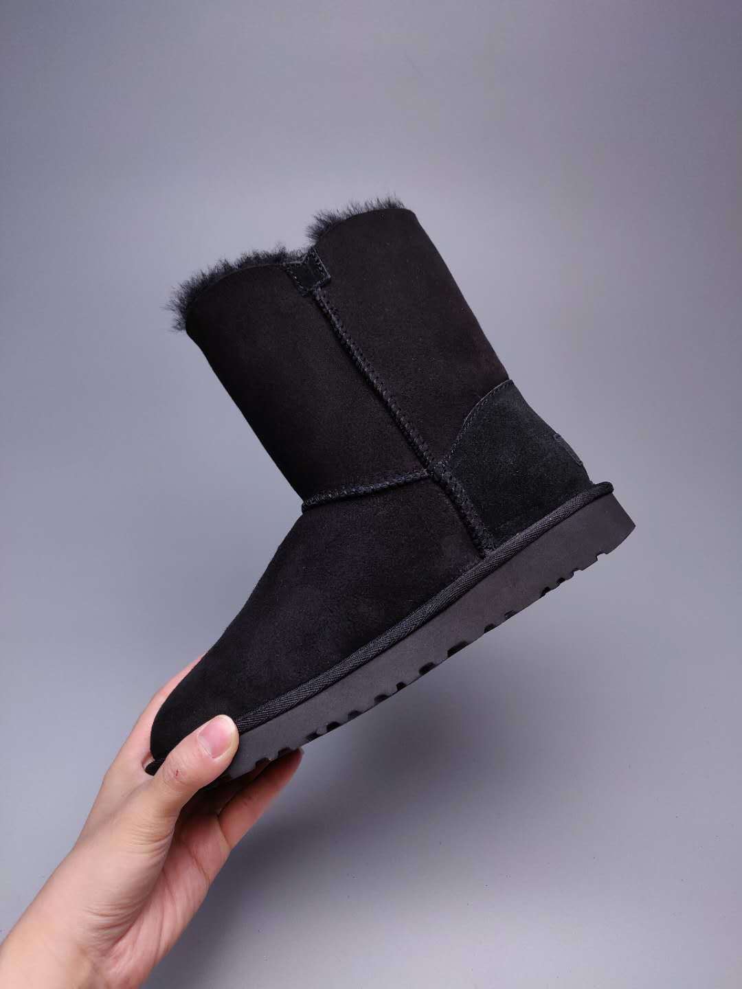 Black Side Zip Mid-Calf Boots — New Arrival | In Stock