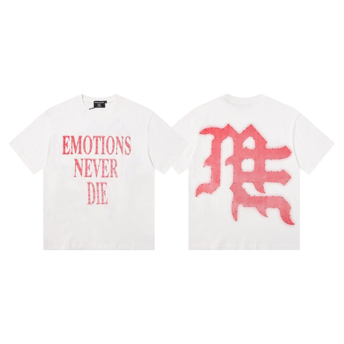 MIXED EMOTION Never Die Monogram Graphic T-Shirt