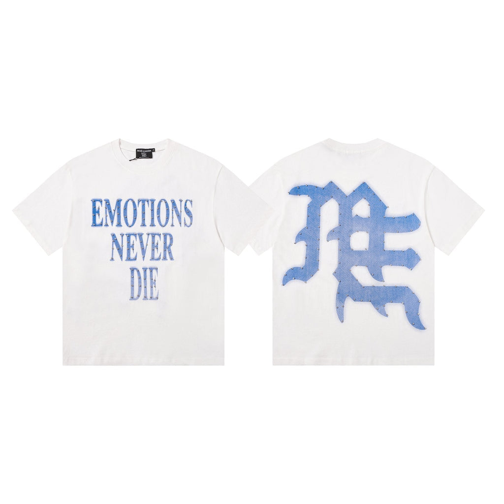 MIXED EMOTION Never Die Monogram Graphic T-Shirt