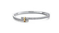 TIFFANY EDGE DIAMOND GOLD SILVER BRACELET
