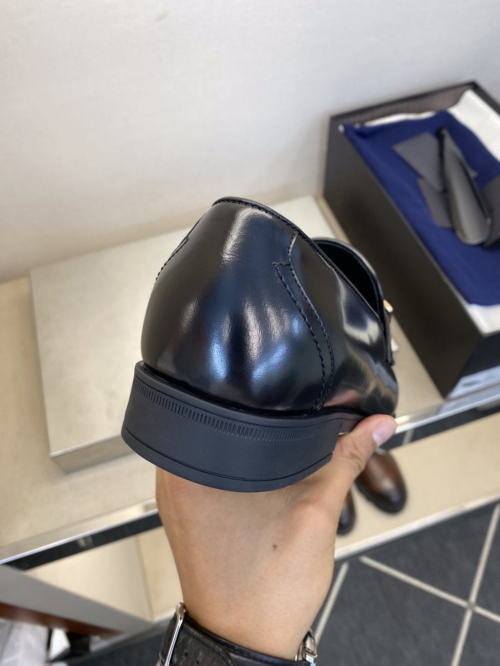 Prada Black Buckle Loafers