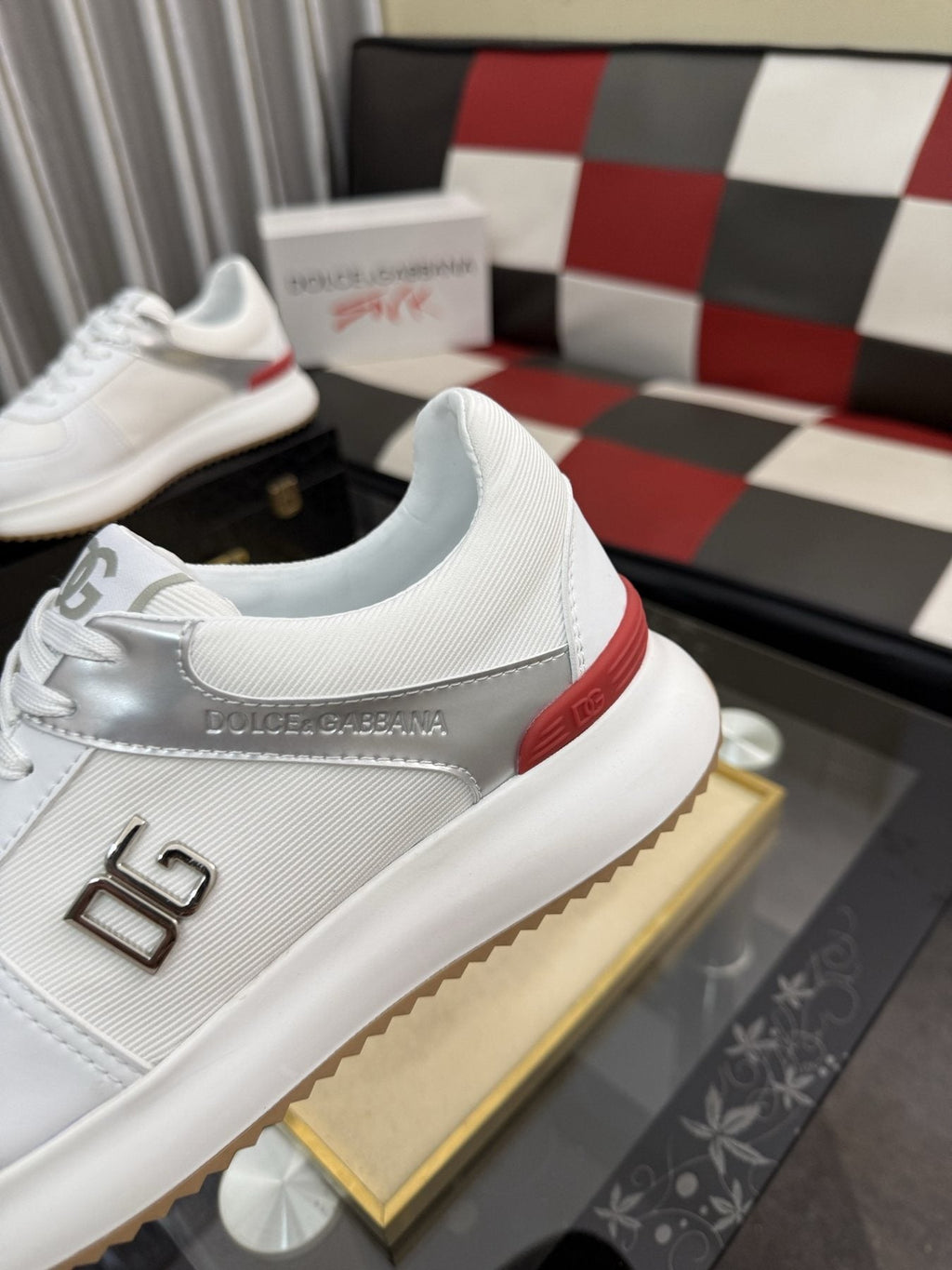 Dolce & Gabbana White Accent Low-Top Sneakers