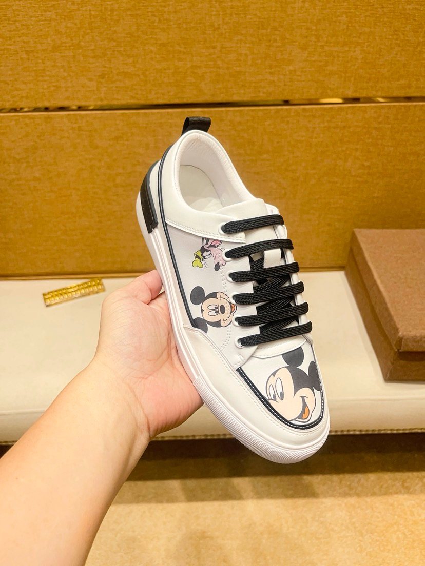 White Graphic Low-Top Sneakers