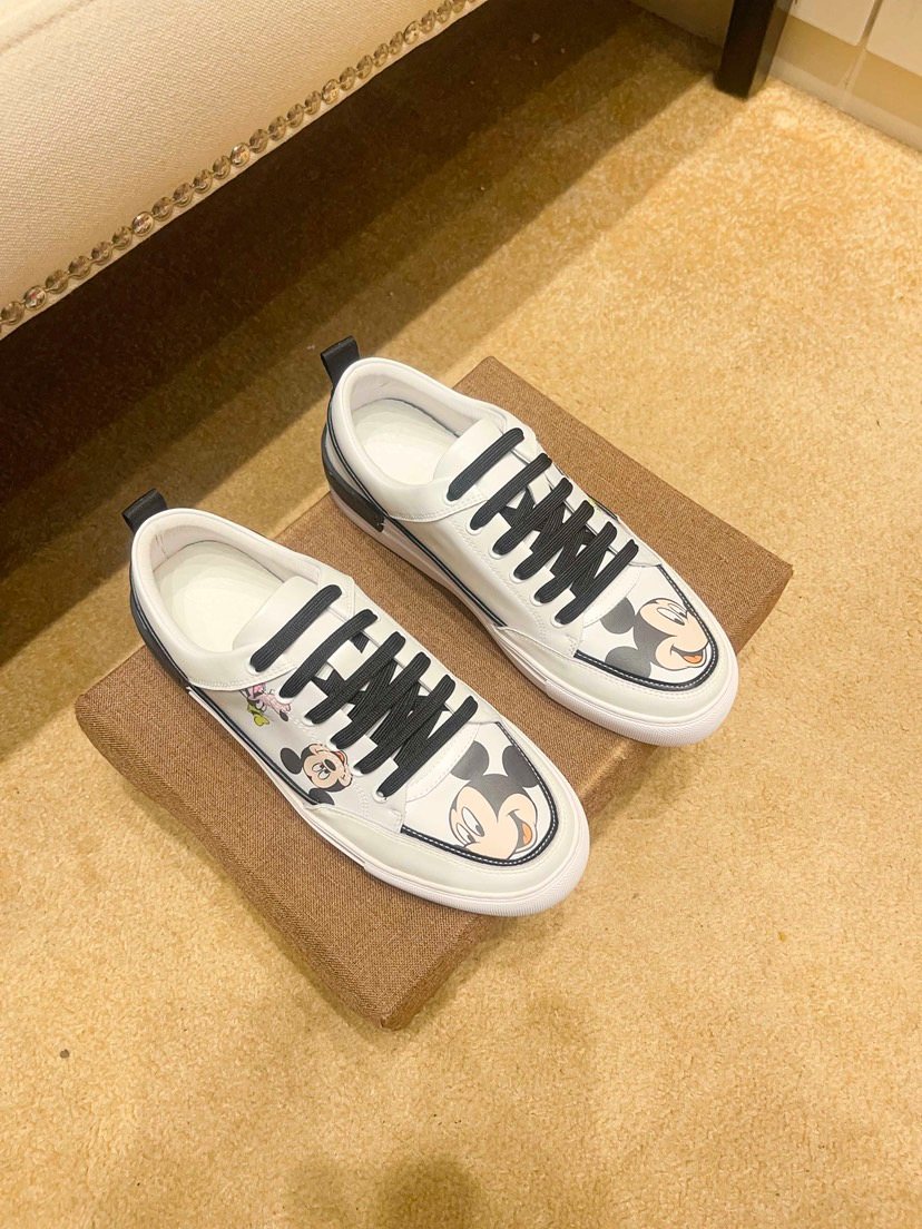 White Graphic Low-Top Sneakers