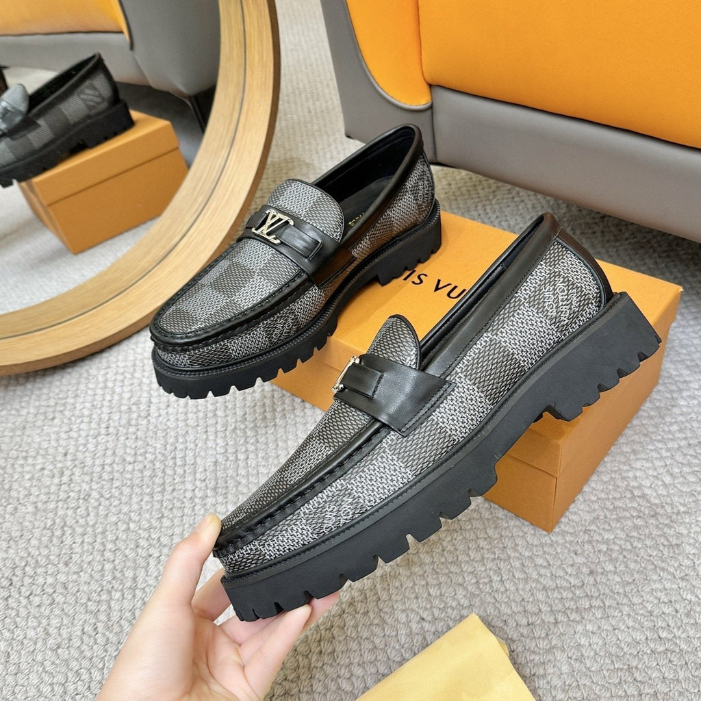Louis Vuitton Men's Checkered Lug Sole Loafers