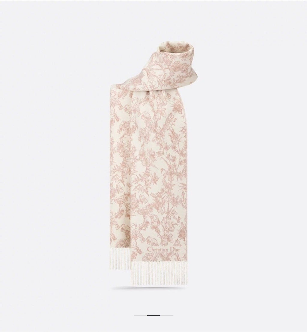Dior Botanical Toile Fringed Scarf