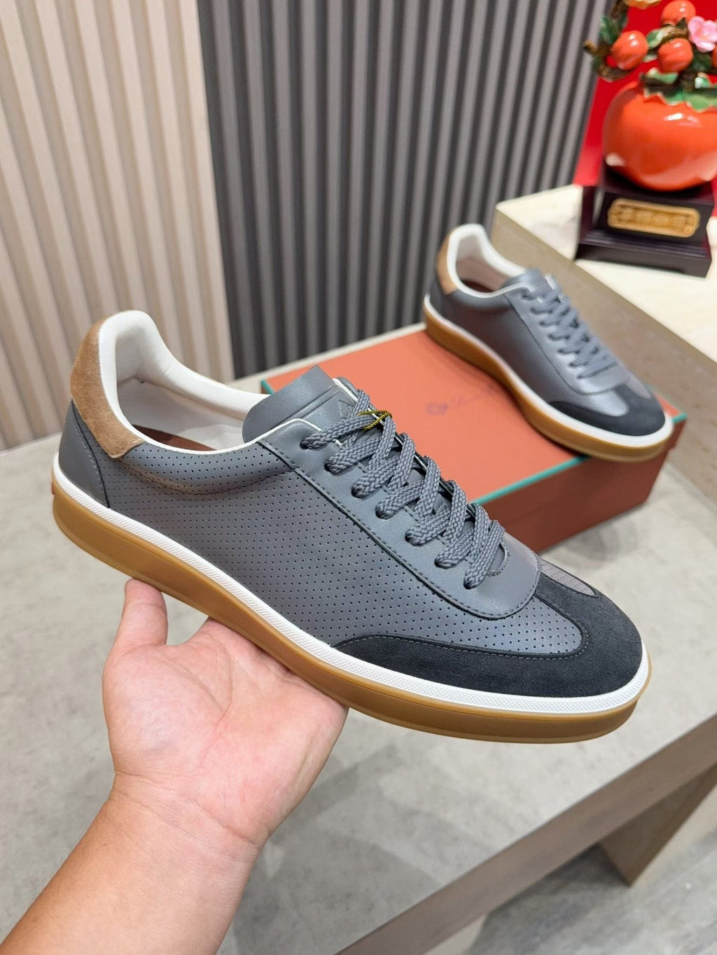 Loro Piana Tennis Walk Low-Top Sneakers